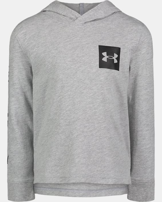 Boys' Pre-School UA Streetwear Logo Hooded Long Sleeve, Gray, pdpMainDesktop image number 0
